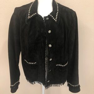 Double D Ranch lined, Black Suede Jacket